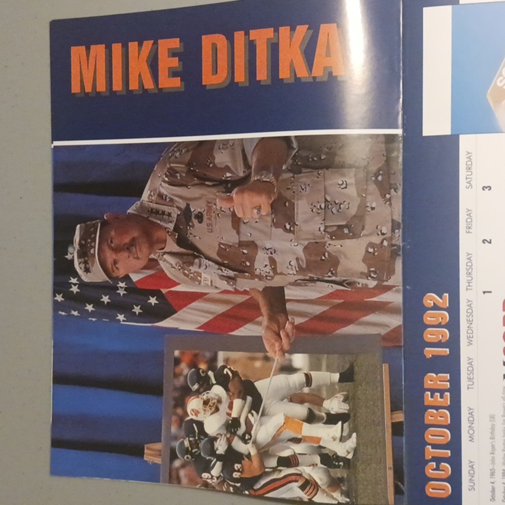 Official 1992 Chicago Bears Calendar w/ Tom Waddle Autograph #eshopchicago - Picture 4 of 16